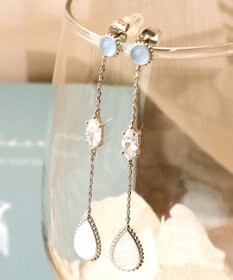 Tiaclasse 【金属アレルギー対応】　カラードロップロングピアス