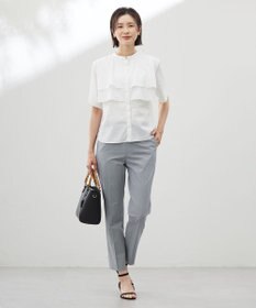 J.PRESS LADIES 【セットアップ対応・洗える・撥水】コットンFITTY テーパード パンツ