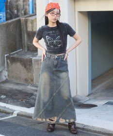 WEGO ヴィンテージウォッシュグラフィックリブT