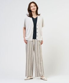 J.PRESS LADIES リネンレーヨン 柄 ワイドパンツ