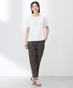 J.PRESS LADIES 【洗える】セルロースリネンストレッチ テーパード パンツ