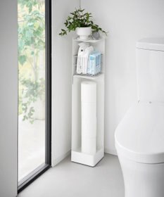 tower キャスター付きスリムトイレラック タワー ホワイト