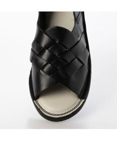 ing <ing>【サスティナブルシリーズ】編み込みデザインオープントゥシューズ