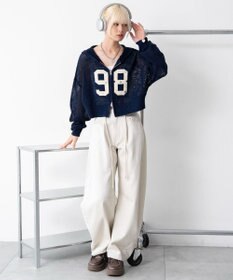 WEGO ナンバリングメッシュニットパーカー