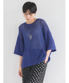 AMERICAN HOLIC 透かし編み半袖ニットプルオーバー