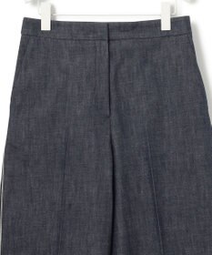 ICB L 【洗える】 コットンリアクティブデニム ワイドストレートパンツ