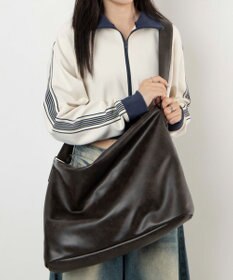 WEGO 【ユニセックス着用ITEM】レザータッチBIGショルダー