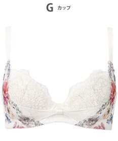 WACOAL ブラジャー 【リボンブラ 脇すっきり】 脇高設計 着やせシルエット 動いても谷間キープ Gカップまで対応 大きいサイズ レディース BXB443 /ワコール
