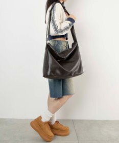 WEGO 【ユニセックス着用ITEM】レザータッチBIGショルダー