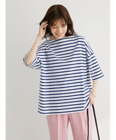 Green Parks ボーダーボートネック７分袖プルオーバー