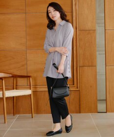 Tiaclasse 【洗える】サイドボタンシャツチュニックブラウス