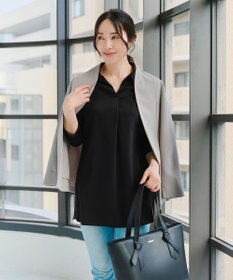 Tiaclasse 【洗える】サイドボタンシャツチュニックブラウス