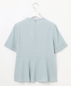 J.PRESS LADIES 【洗える】アセテートレーヨンコットンチェック ペプラム ブラウス