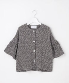 自由区 【カトリエムブーケ】Une forme bosselee ギャザーディテールボタンフロントプルオーバー