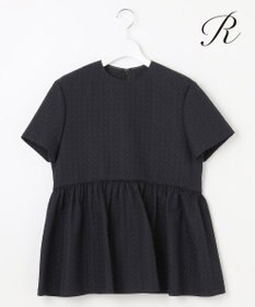 23区 L 【R(アール)】ハウンドトゥースジャカード ペプラムブラウス