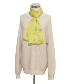 MOONBAT 【シルク100%】FURLA (フルラ) ミモザ シルクシフォンプリントスカーフ 150cm×35cm  手洗い可能