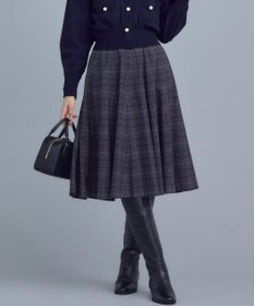 組曲 【WEB限定カラーあり】ウールライクストレッチ フレアスカート