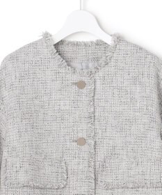 ICB ライトブッチャーツイード ノーカラージャケット