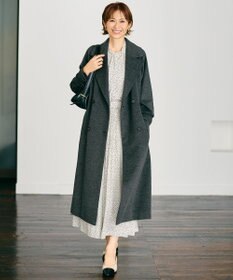 自由区 【SHIHOさん着用】Super100sライトビーバーロング コート TOPチャコール