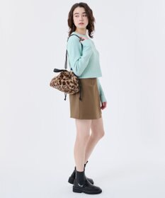 LeSportsac FUR DRAWSTRING TOTE/レオパードフラッフィーファー