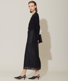 ICB 【洗える】ナイロンラッセルレース ナロースカート