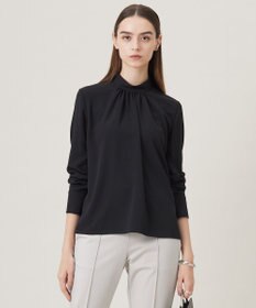 ICB L 【洗える】ストレッチジョーゼット ハイネックブラウス