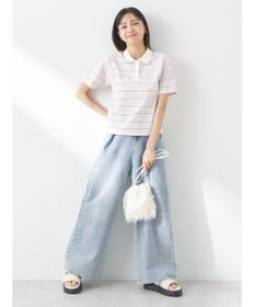 earth music&ecology 襟付きボーダープルオーバー