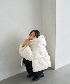 earth music&ecology フードファー中綿ショートコート