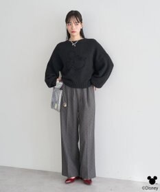 earth music&ecology 【予約】Disney/ミッキーコード刺繍ニットプルオーバー