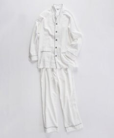 京和晒綿紗 【紗栄子さん愛用パジャマの色違い/UNISEX】ガーゼパジャマ 2重合わせ 白