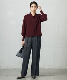 自由区 L レーヨンストレッチブラウスライク ニット