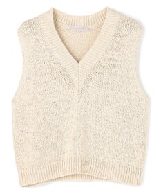 UNFILO テープヤーンニット ベスト グレージュ