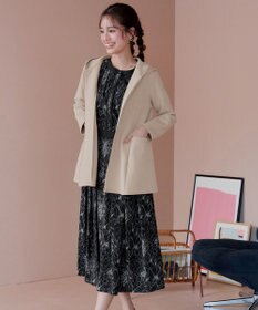 Tiaclasse L 【安田美沙子さん着用・新色/XSサイズ追加・洗える】フラワープリント配色ワンピース