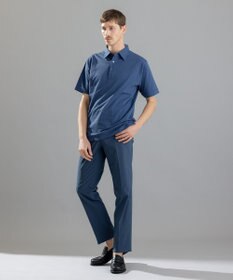 JOSEPH HOMME ブロークンヘリンボンジャージー　レギュラーカラー半袖シャツ