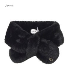 MOONBAT FURLA（フルラ）プチリボンマフラー  アーチロゴ フェイクファー