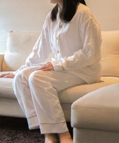 京和晒綿紗 【紗栄子さん愛用パジャマの色違い/UNISEX】ガーゼパジャマ 2重合わせ 白