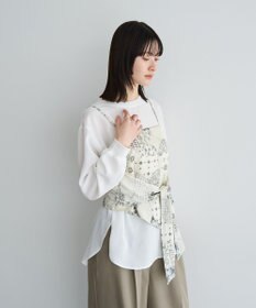 YECCA VECCA 2wayリブMIXジョーゼットブラウス