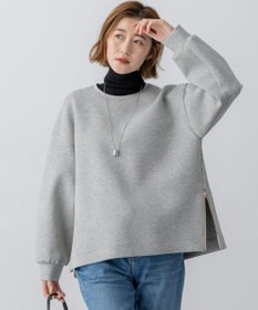 23区 【VERY掲載/洗える】コットンエアーダンボール サイドジップ カットソー ライトグレー系