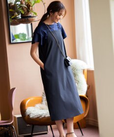 組曲 【洗える】シルケットポンチ フリルスリーブ カットソー