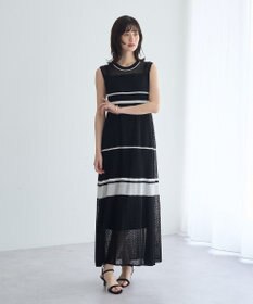 YECCA VECCA 【尾崎紗代子さん着用】透かし編みニットワンピース