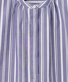 J.PRESS LADIES 【洗える・接触冷感・UVカット】エステネージュストライプ バンドカラーブラウス