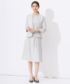 J.PRESS LADIES 【セットアップ対応・洗える・UVケア・速乾】 OXIJEWELストレッチ ノーカラー ジャケット