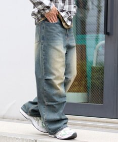 WEGO 【S～Lサイズ展開/ウエスト調整可】パラシュートデニムパンツ