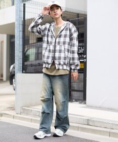 WEGO 【S～Lサイズ展開/ウエスト調整可】パラシュートデニムパンツ