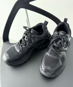 WEGO PUメッシュヒールダッドスニーカー