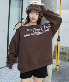 WEGO 裏起毛2WAYグラフィックワンショルBIGスウェット