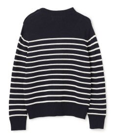 BEIGE， HELIODOR / レーヨンボーダーマリンボタンニット