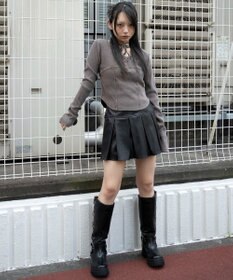 WEGO ヴィンテージウォッシュネックリボントップス