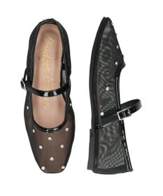 Bridget Birkin 【Bridget Birkin】ドットビジューチュールフラットシューズ