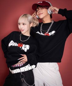 WEGO 【ユニセックス着用ITEM/MLサイズ展開】ハートモチーフプルオーバー